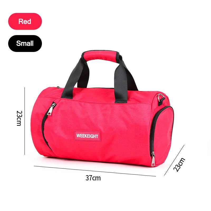 Bolsa de deporte de entrenamiento impermeable de 30L para hombres con bolsillo para zapatos, equipaje de viaje, bolsas de lona, bolso de fitness, bolsa de viaje: Red-S