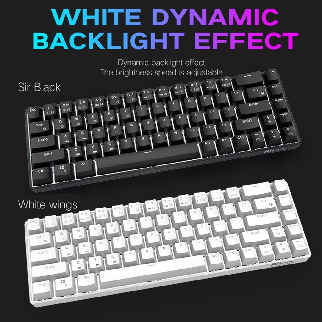 Portable Bluetooth Wireless Dual Mode Mechanical RGB Backlit Gaming Ergonomic Keyboard 68 Keys Bluetooth Gaming Keyboard Z0714