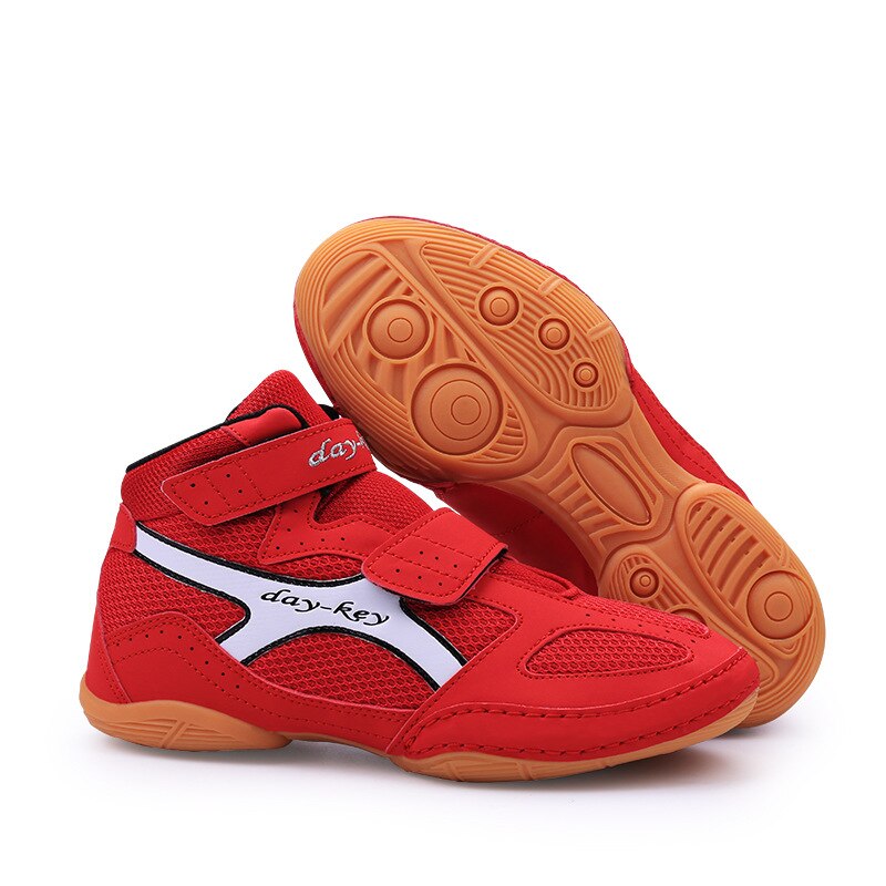Outdoor Wrestling Schuhe Für Kinder Weiche Oxford Sohlen Boxen Schuhe Jungen Mädchen Studenten Atmungs Athletisch Turnschuhe D0882: Rot / 3,5