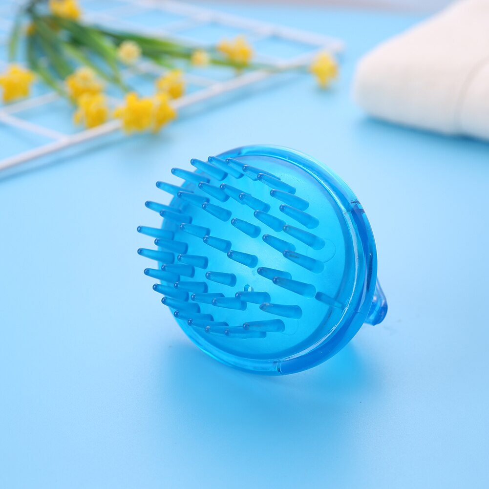 Shampoo Massage Borstel Handheld Siliconen Wassen Kam Douche Hoofdhuid Hoofd Meridiaan Massage Kam Grove: Blauw