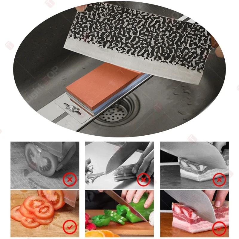 Stainless Steel Sink Sharpening Stone Holder Adjustable Length Whetstone Non-slip Base Knife Sharpener Grindstone Accessories