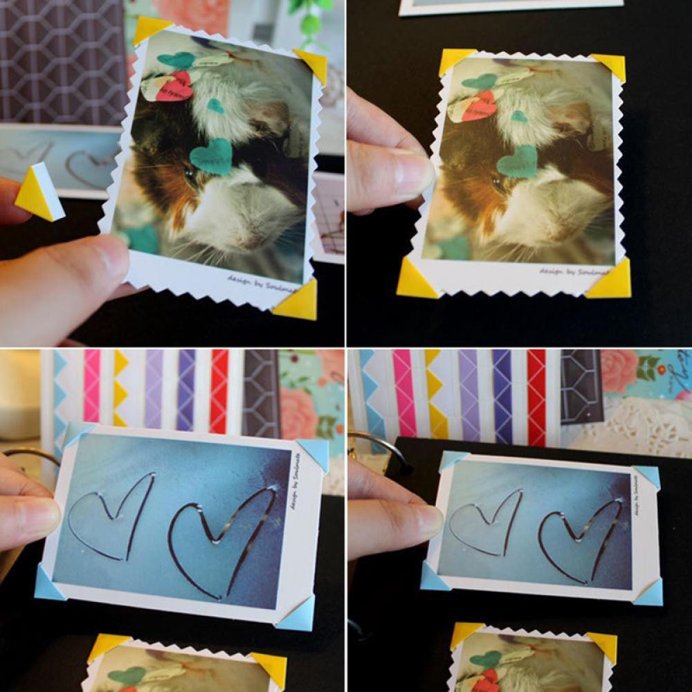 Neu1 Blatt Foto Sammelalbum Album Ecke Band Aufkleber Selbst-Klebstoff Handgemachte DIY