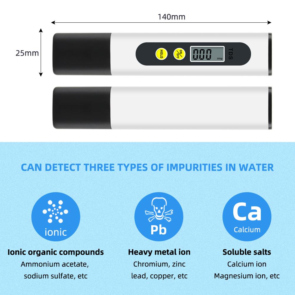 TDS-M2 Portable Digital Water Analyzer Purity Tester Pen Hydroponics TDS Meter Electric Waterproof Lab Detection Measuring Tool