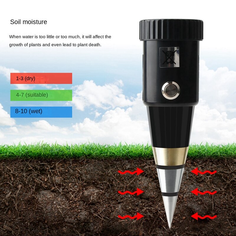 Handheld Soil Moisture PH Meter Acidity Humidity Tester Metal Sensor Probe No Battery Hygrometer Planting Garden Tool