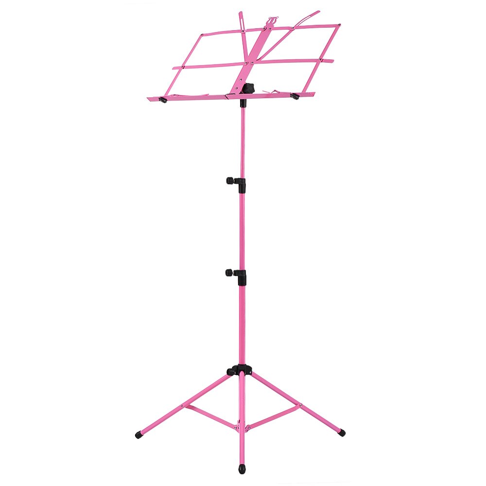 Trépied de partitions pliable léger avec sac de transport résistant à l'eau pour Instrument de guitare de Piano de violon: Pink