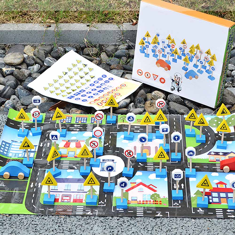 Early Education Knowledge Enlightenment Toys Brain Game Kindergarten Road Signs Traffic Indication Street Signs
