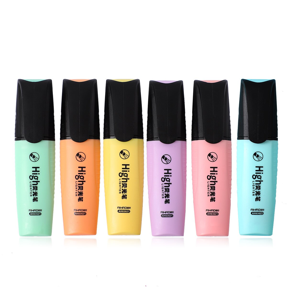 Jianwu 6 stk/sæt makron highlighter sød skrånende hoved fluorescerende pen børn graffiti markør kugle dagbog brevpapir forsyning: Default Title