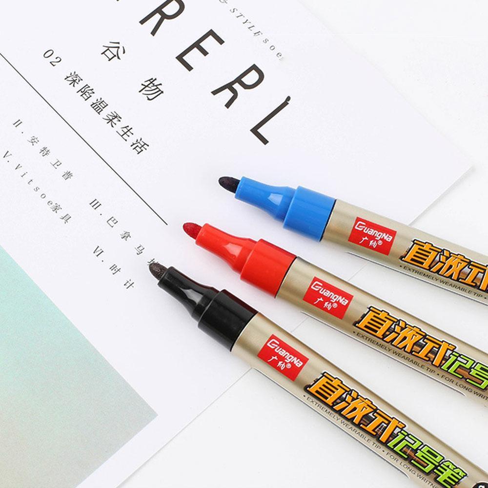 1pc hvid rød blå sort farve tusch pen mærke logstik olieagtig keramisk glas skive enkelt plast pen optisk hoved mar  f3 g 9