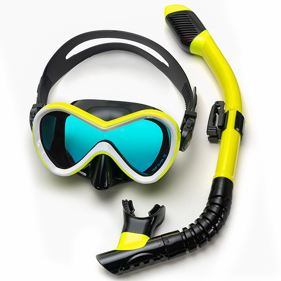 Ensemble de plongée en apnée pour enfants, lunettes de natation Anti-buée avec jupe en Silicone, équipement pour garçons et filles: Black Pink