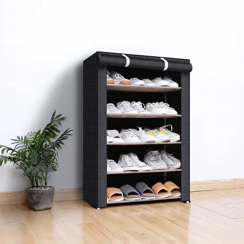 Staubdicht Schuh Lagerung Gestell Organizer Mehrschichtige Vlies Schuhe Lagerung Schrank Hause Flur platzsparende Schränke Schuh Regal: Grün