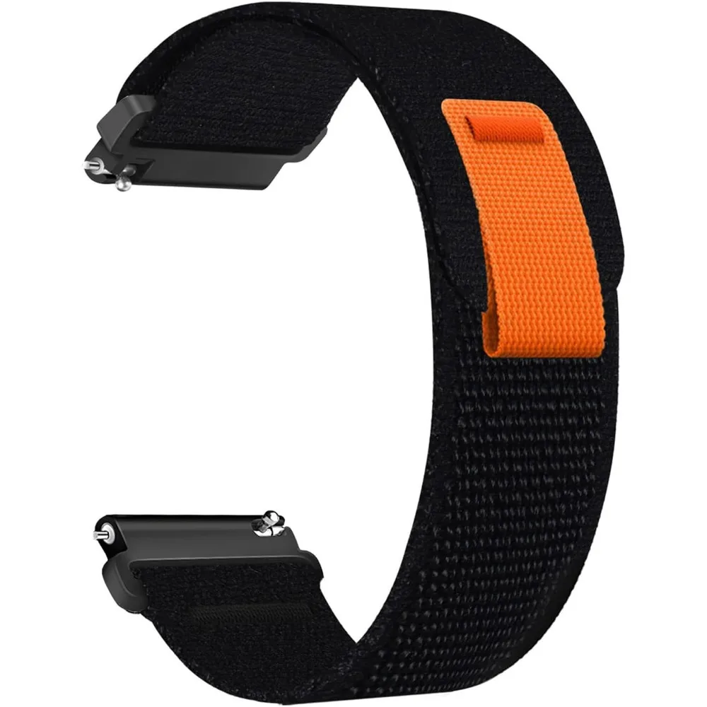 Nylon band voor HaiWei Galaxy Watch 7 6 5 4 40 mm 44 mm Classic/Active/Gear S3 Frontier 20 mm 22 mm Sport Loop Strap Amazfit GTS 3 4: Red black / 22mm