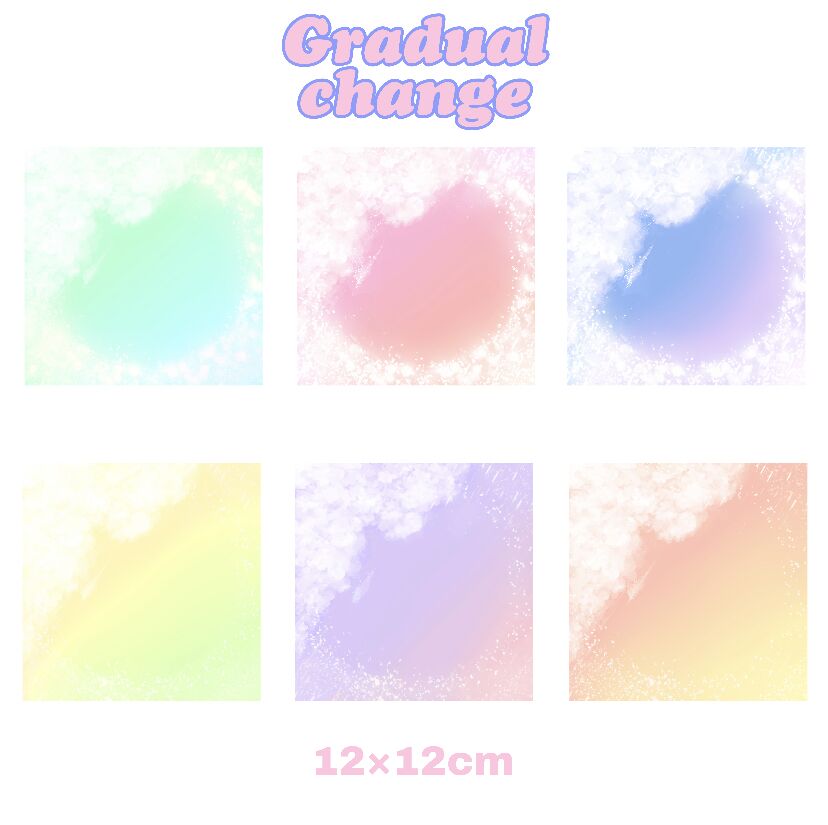 DIY Idol Cards Pink Square Loose Leaf Notebook Clear Photo Collage Card Star Admirer Square Binder 꾸미기 Korean Stationary: 48pcs Cloudy Paper