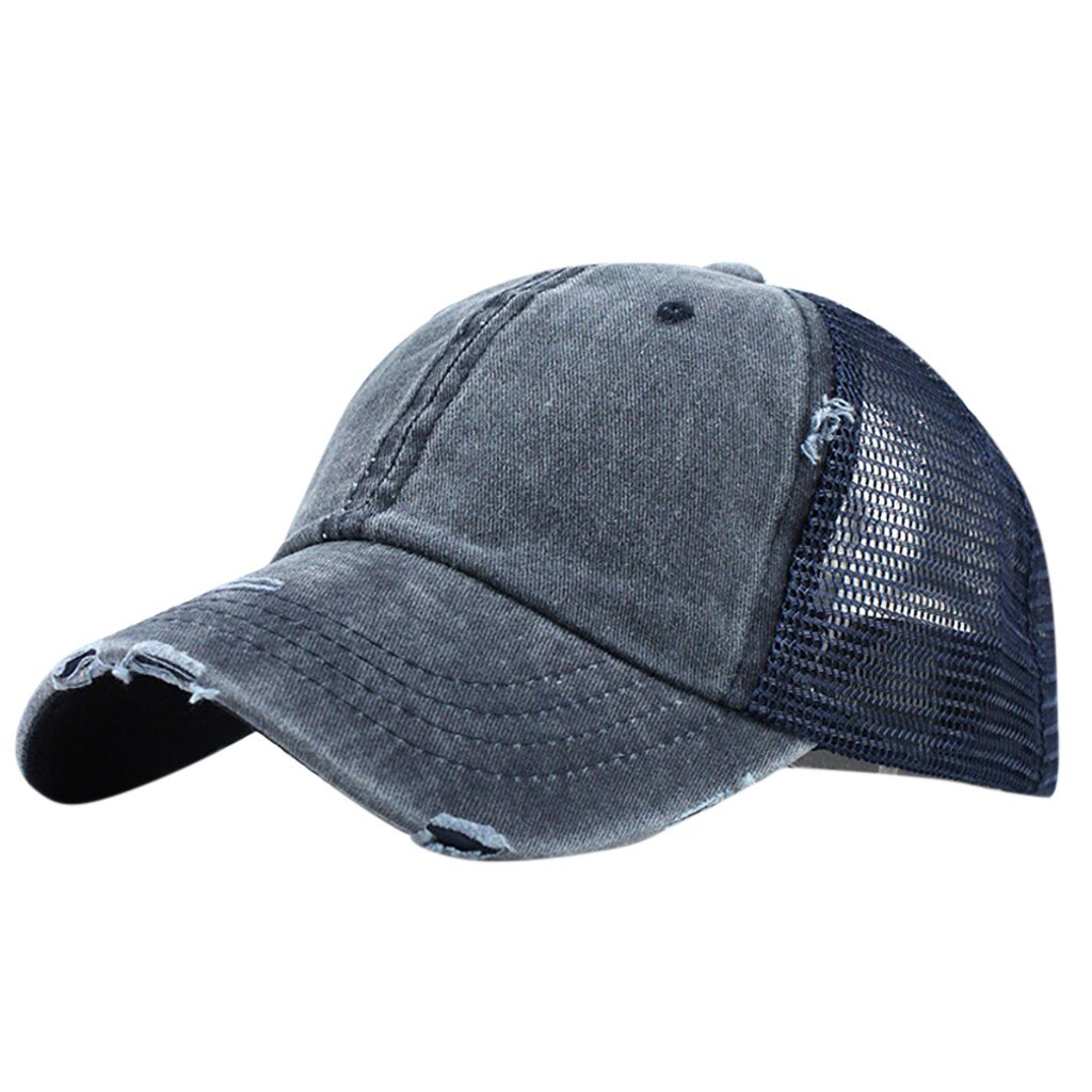 Coda di cavallo Disordinato Panini Camionista Pianura di moda Visiera del Berretto Da Baseball Del Cappello Unisex Cappello Outdoor Casual Estate Snapback Caps Бейсболка # YJ: Navy