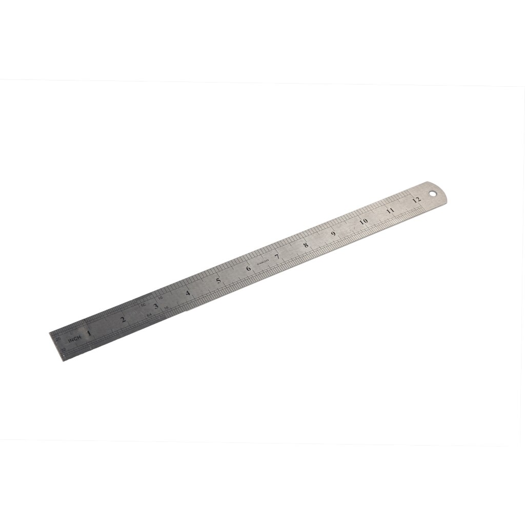 NAOMI 30cm Stainless Steel Metal Straight Ruler Steel Stainless Pocket Pouch Metric Metal Ruler Measurement Double Sided