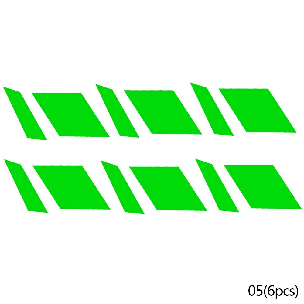 6 Pcs Traffic Safety Warning Tape Reflective Car Wheel Rim Vinyl Decal Sticker Waterproof Reflective Sticker For 18"-21": Green