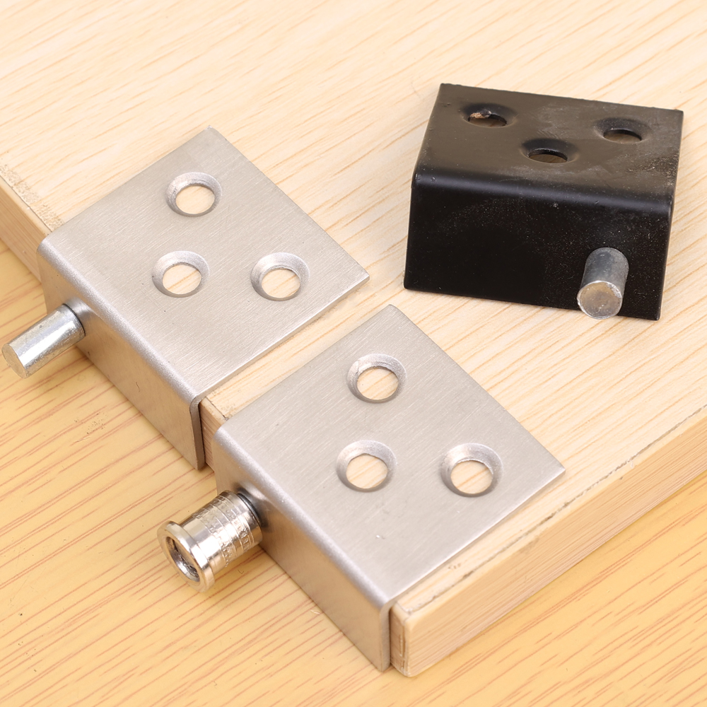 Concealed Cabinet Hinge with Screw Rotation Shaft Stainless Steel 6 Mounting Holes for Furniture Bookcase Cabinet Door Fitting
