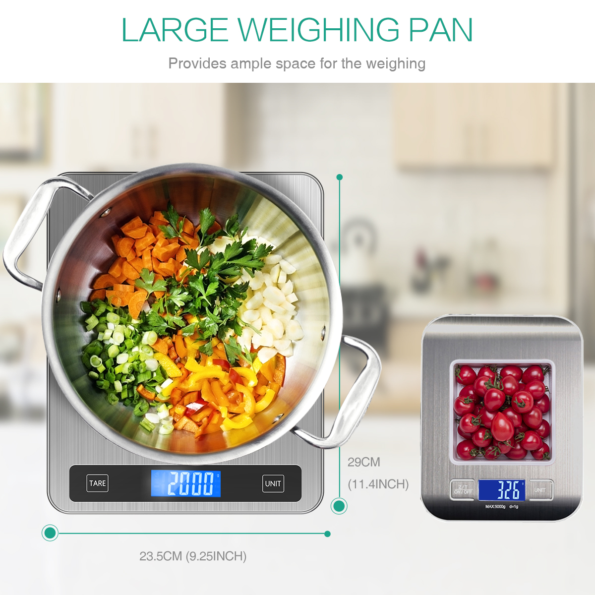 Báscula de cocina Digital de 20Kg/1g, balanza alimentada por USB, báscula de alimentos multifunción para hornear, cocina, báscula electrónica de pesaje para el hogar