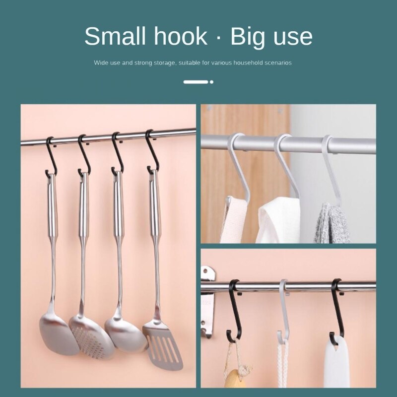 1 Pc Aluminium S Vorm Haak Heavy Duty S Hangers Keuken Reling Haken Sluiting Holder Voor Kleding Planten Potten pannen Handdoek