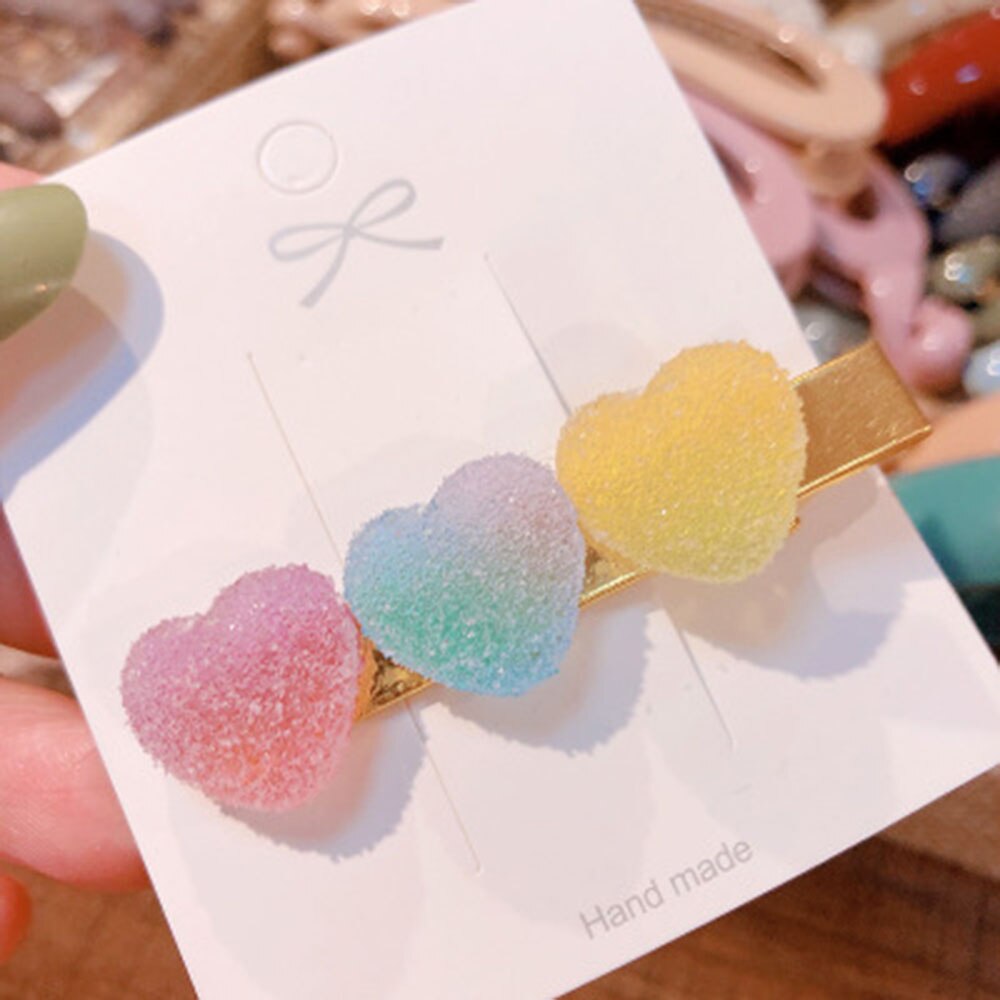 Korea Sweet Heart Candy Color Minimalist Hair Clip Hair Grip Lovely Barrettes Hairpin Hair Accessories For Women Girls: 3