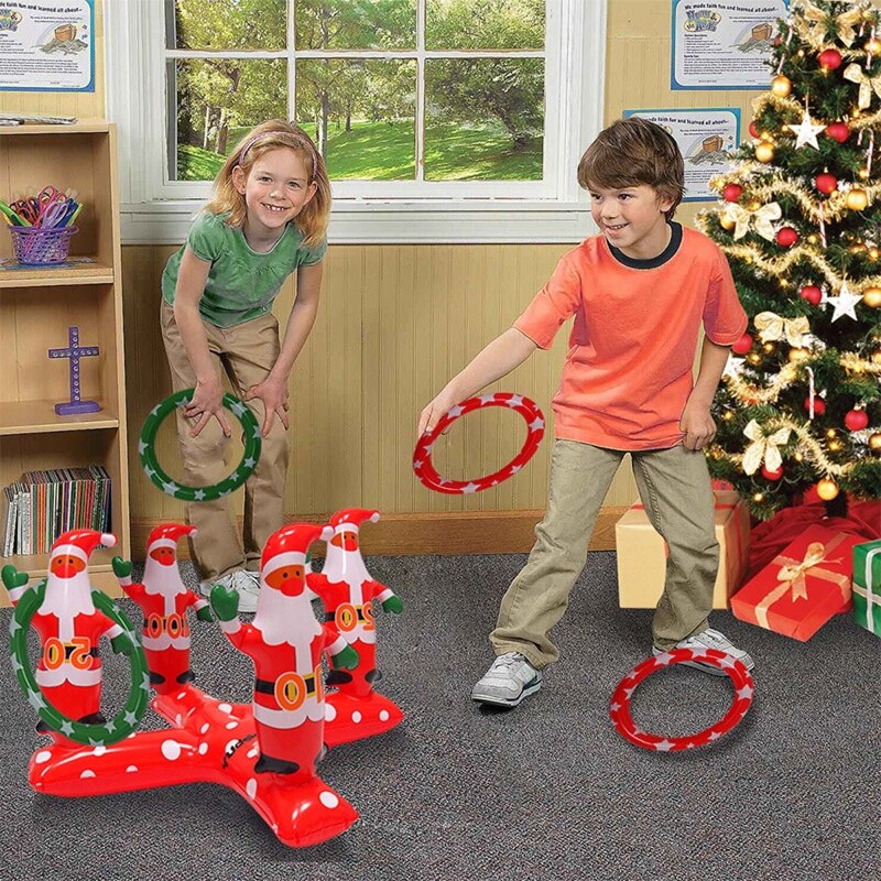 Kinder Ring-werfen Spielzeug Aufblasbare Weihnachten Baum Santa Claus Werfen Spiel Spielzeug Kinder Werfen Ausbildung Requisiten Weihnachten