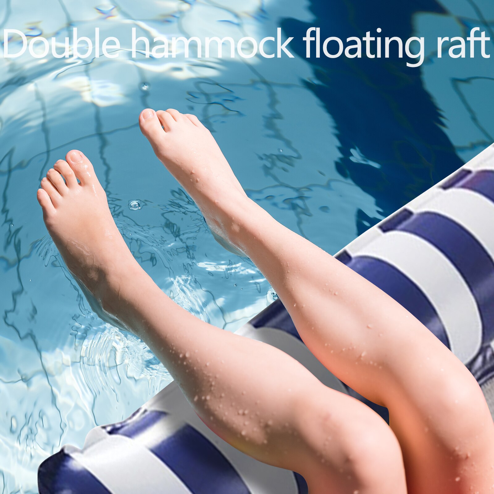 Inflatable Hammock, Swimming Pool 1-2 Person Floats Water Hammock Lounger