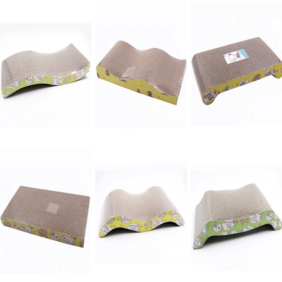 6 Style Corrugated Paper Cats Scratch Board Grinding Nails Interactive Protecting Furniture Cat Toy Large Size Cat Scratcher Toy