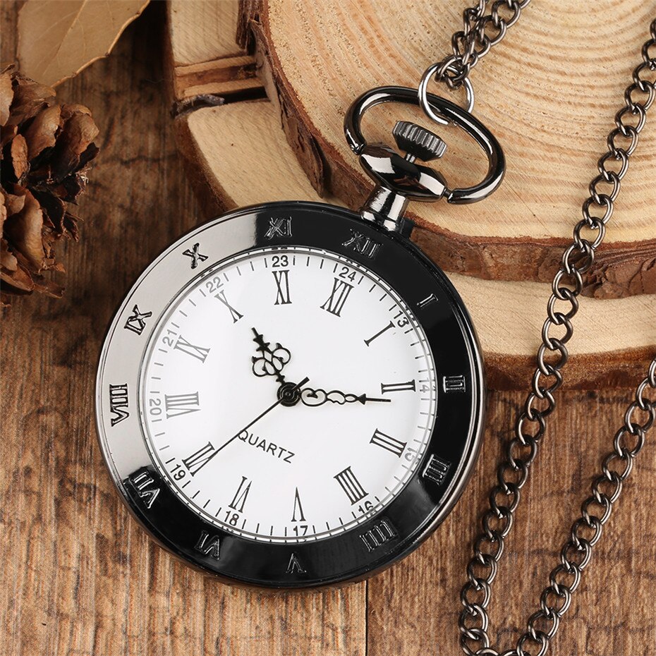 Klassieke romeinse cijfers zakhorloge quartz horloge voor mannen vrouwen oud open gezicht hanger ketting horloge kinderen reloj