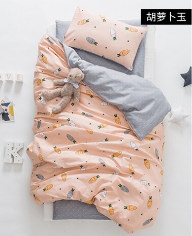 3 Stuks Baby Beddengoed Set Leuke Dier Katoen Wieg Beddengoed Kit Cartoon Omvat Kussensloop Laken Dekbedovertrek Zonder filler: 8