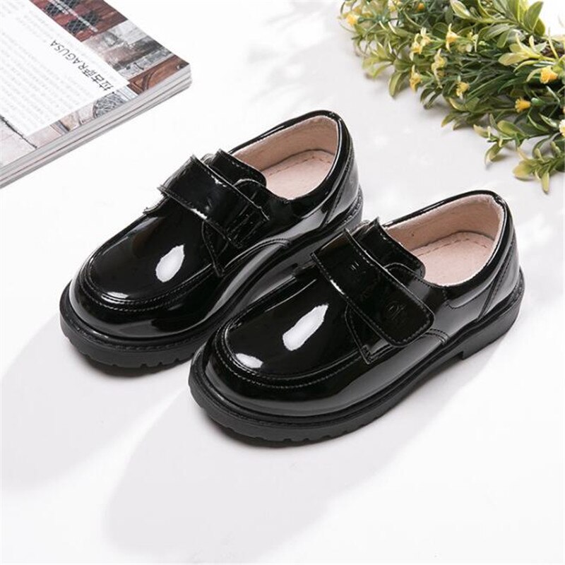 Weoneit Boys Leather Shoes Kids Wedding Party Graduation Black Formal Leather Shoes Children Sneakers for Boys CN 26-42