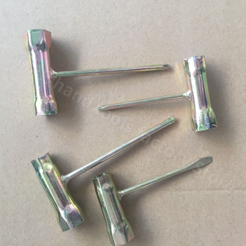 Socket Wrench With Slotted And Phillips Head Spark Plug T-shaped Mini Wrench Multifunctional Carbon Steel Chain Saw Lawn Mower