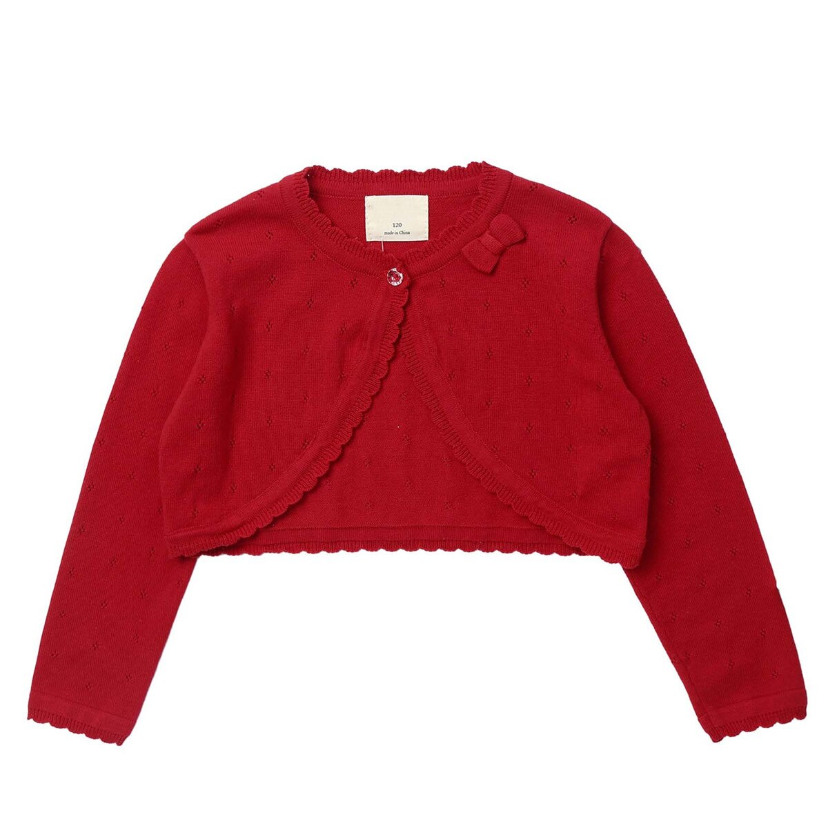 Tops de envoltura de Ballet para niñas, suéter de punto de manga larga, cárdigan de encogimiento de hombros para niños, abrigos de ganchillo de rombos ahuecados, chaqueta Bolero