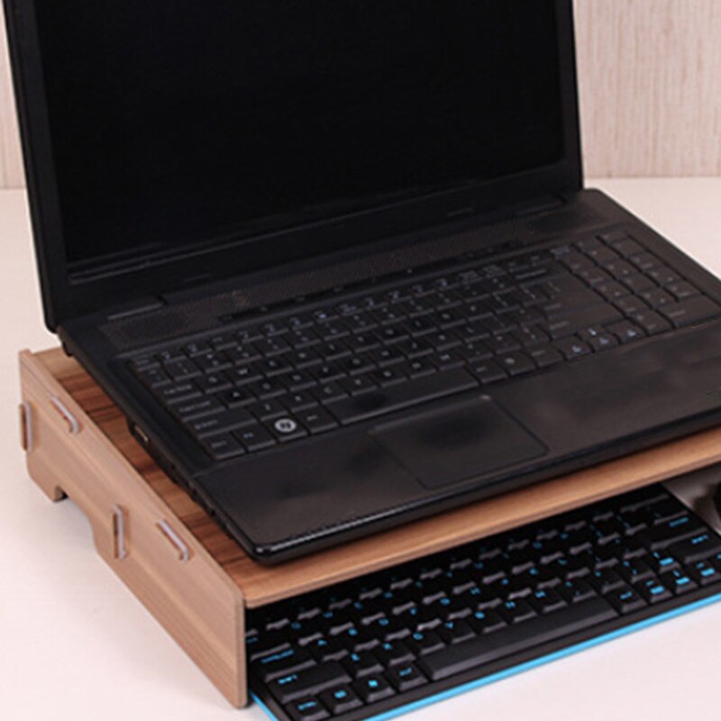 Houten Monitor Plank Plint Sterke Laptop Stand Led Computer Riser Desktop Holder Bracket Home Tablet Lapdesks