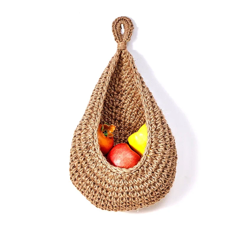 Cesta organizadora de frutas y verduras para colgar en la pared, contenedor decorativo para cocina, montaje en jardín, planta de pared, almacenamiento de cebollas y flores