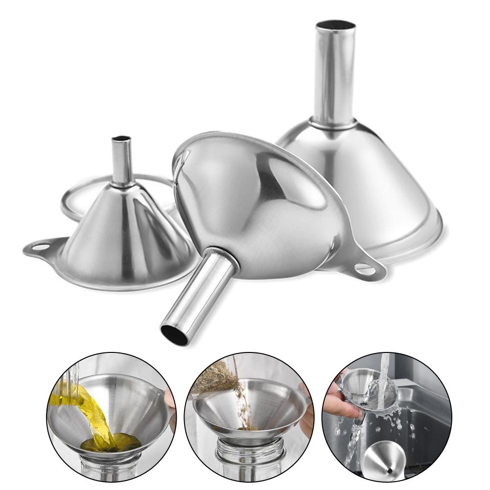 3 st/set rostfritt stål tratt mini olja vin integrerad tratt vätskedispenser