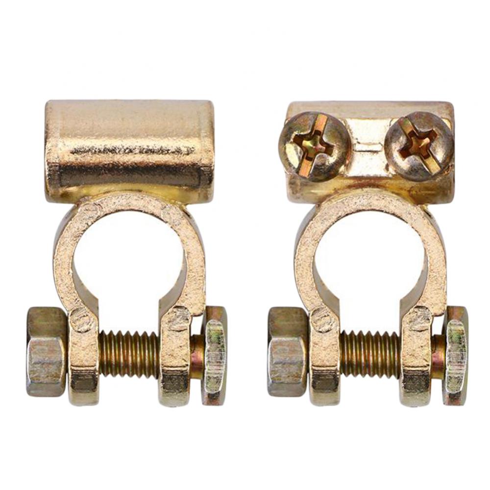 2Pcs Positive + Negative Car Vehicle Alloy Battery Terminal End Clamp Connector