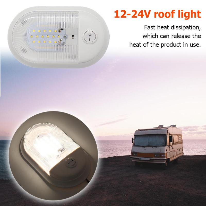 24 LED h7 led h4 led Ceiling Dome Light 12V/24V with On/Off Switch for RV Marine Yacht Camper Low Consumption and High Brightnes