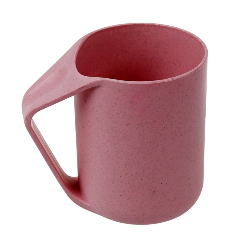 Onbreekbare Creatieve Koffie/Thee Mok Cup Tarwe Stro + Voedsel Grage Pp Plastic Kleur: Roze