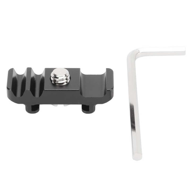 Universal Camera Cable Clamp DSLR Camera Cage L Pate Cable Fixing Lock Clip with 1/4in Screw Cold Shoe Mount for Fill Light MIC