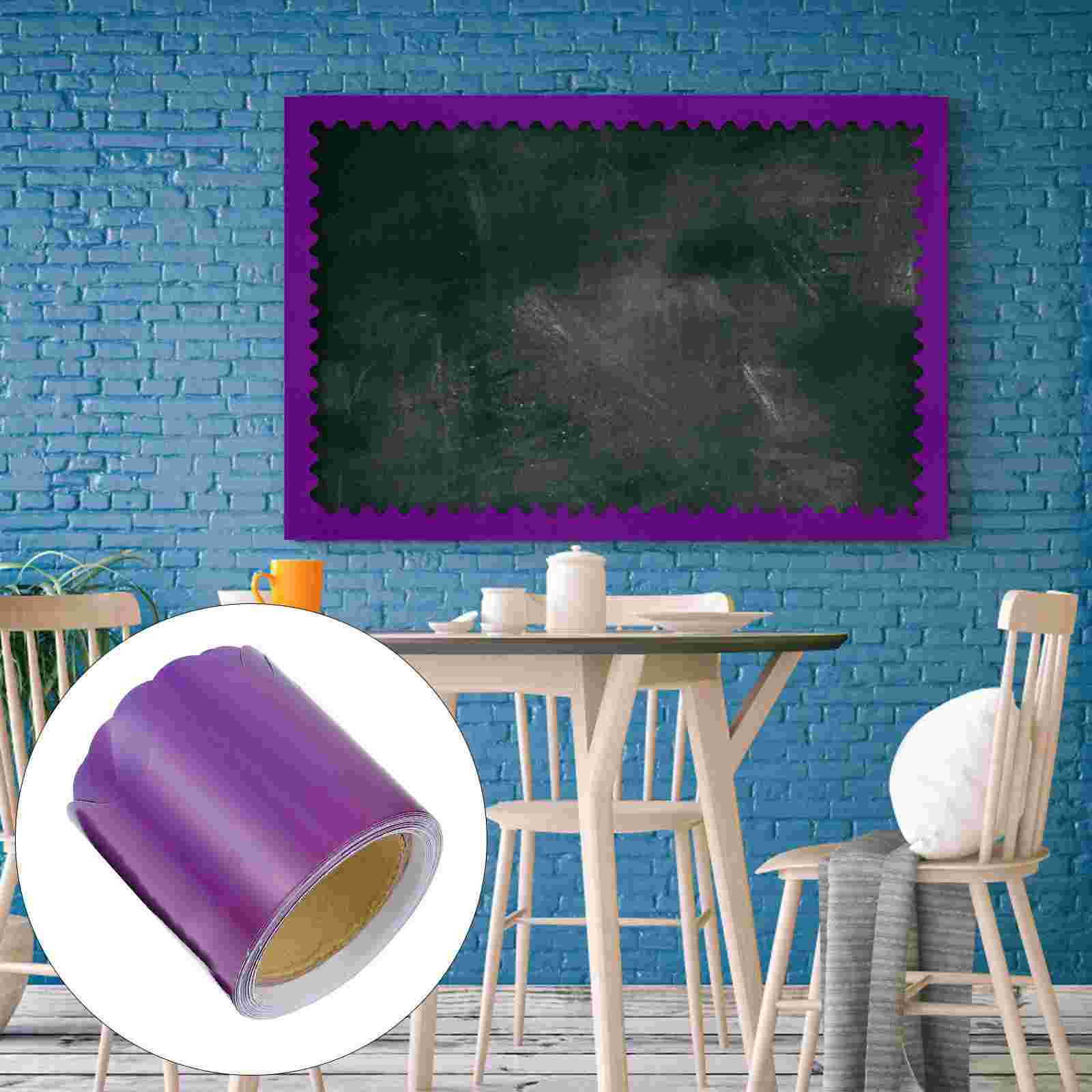 5M Blackboard Border Paper Roll Classroom Decor Supplies Chalkboard Edge Trim Bulletin Board Accessory Teaching Tools: PURPLE
