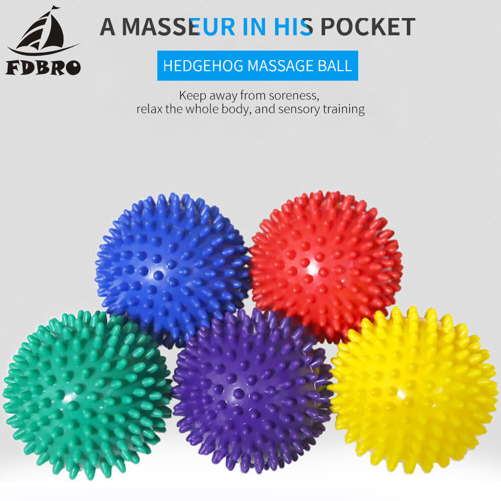 Fdbro 7cm pvc såler pinnsvin sensorisk trening grip ballen bærbar fysioterapi ball fitness pvc hånd massasje ball gratis innlegg