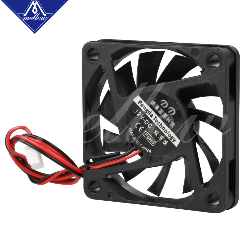 1szt 12V/24V 6010 Wentylator DC Drukarka 3D Małe chłodzenie Podwójny niedźwiedź kulkowy 60x60x10mm Chłodzenie Wytłaczarka Hotend Specjalny mały wentylator 2 przewody