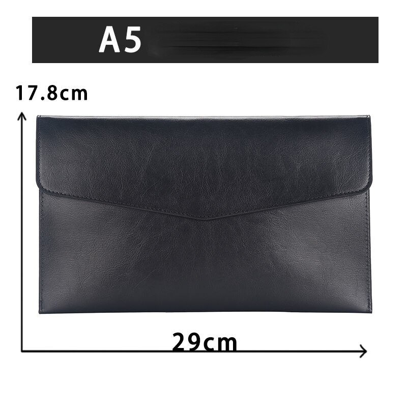 A4 A5 A6 Retro Business Leather Portable File Folder Data Package Document Bag Simplicity Magnetic Button School Office: A5 B