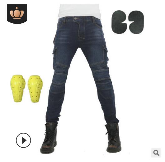 Motorcykel jeans pantalones motocicleta hombre featherbed jeans standardversionen biltur byxor byxor motorcyklar män: A / Xxl