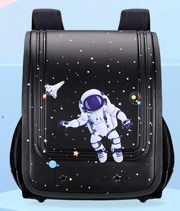 Kind Randoseru Waterdichte Pu Schooltas Cartoon Print Patroon Rugzakken Voor Jongen Meisje Student Boekentas Kids Primaire Schooltas: black