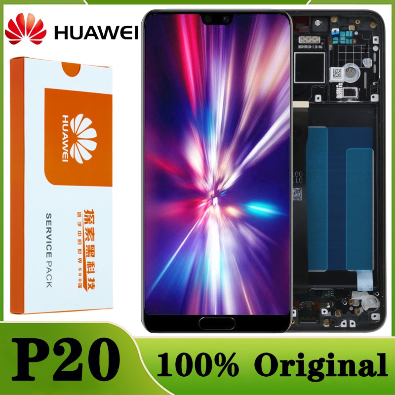 100% Originele Display Met Knuckle Screenshot Frame Vingerafdruk Voor Huawei P20 Lcd Touch Screen EML-L09 EML-L22 EML-L29 EML-AL00