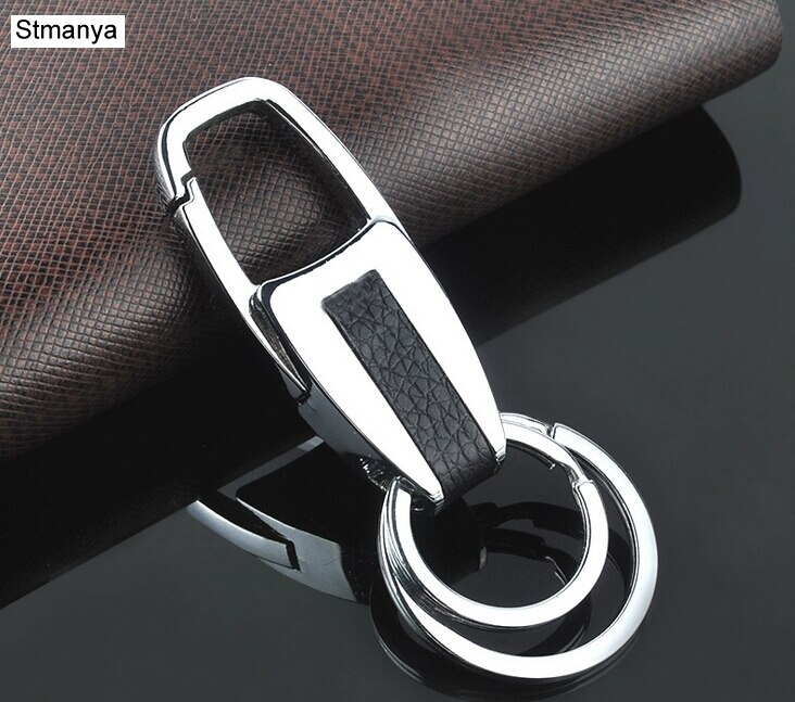 Mannen Zilveren Kleur Sleutelhanger Mode Dubbele Ring Aparte Uw Huis En Kantoor Sleutels Vrouwen Charme Auto Sleutelhanger beste Cadeau