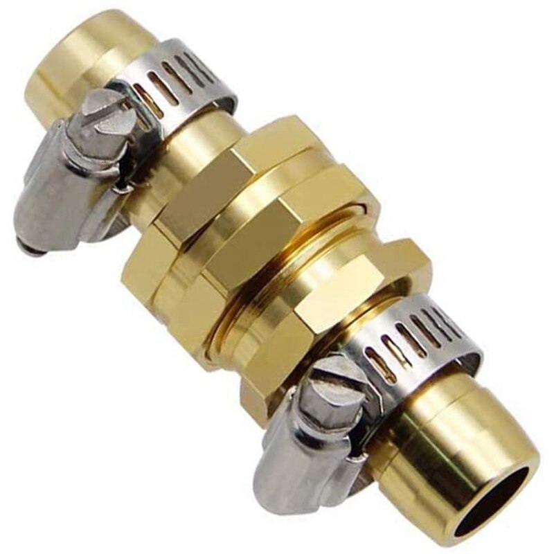 3 Sets Brass Garden Hose Repair Kit,Water Hose Mender Male Female Connector with Stainless Clamp (3/4-5/8)