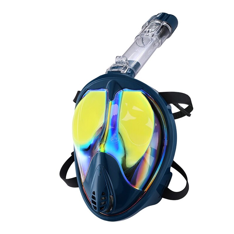 Coated anti fog snorkeling mask Full Face Mask Dry Style swimming goggles Diving Equipment Silicone Diving Accessor: gold-plated / S/M