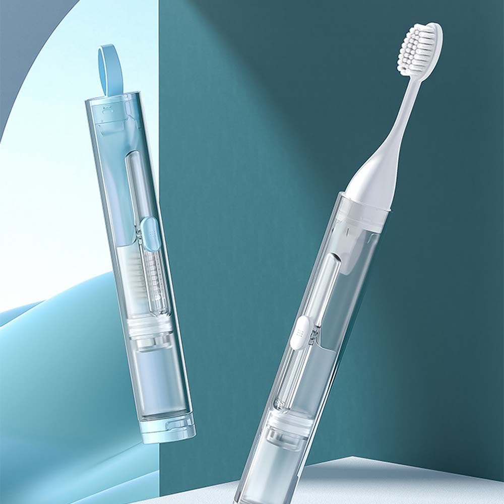 Juego de cepillos de dientes de plástico para viaje, herramientas de Limpieza de dientes plegables, Kit de almacenamiento de pasta de dientes, senderismo, portátil
