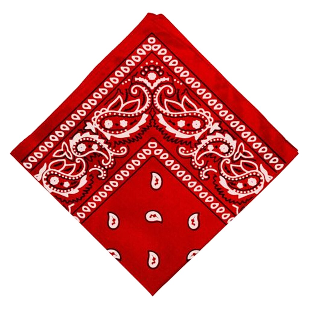 100% Cotton Paisley Cowboy Bandana Scarf Hip Hop Men Women Head Wrap Neck Wristband Handkerchief Sports Headwear: Red